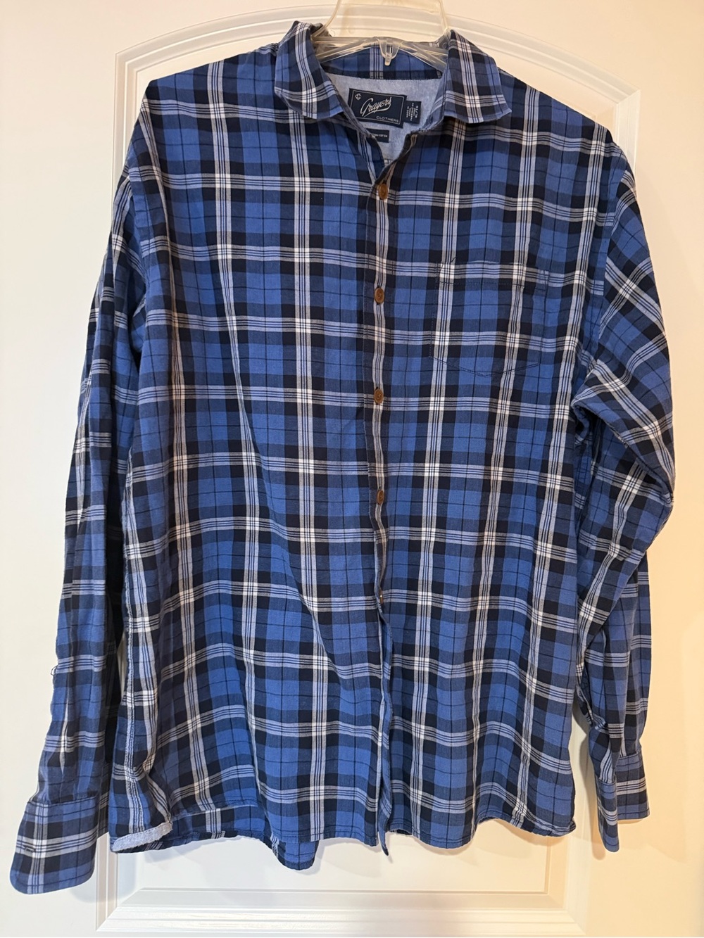 Grayers Blue Plaid Button-Up Shirt - Men Size XL